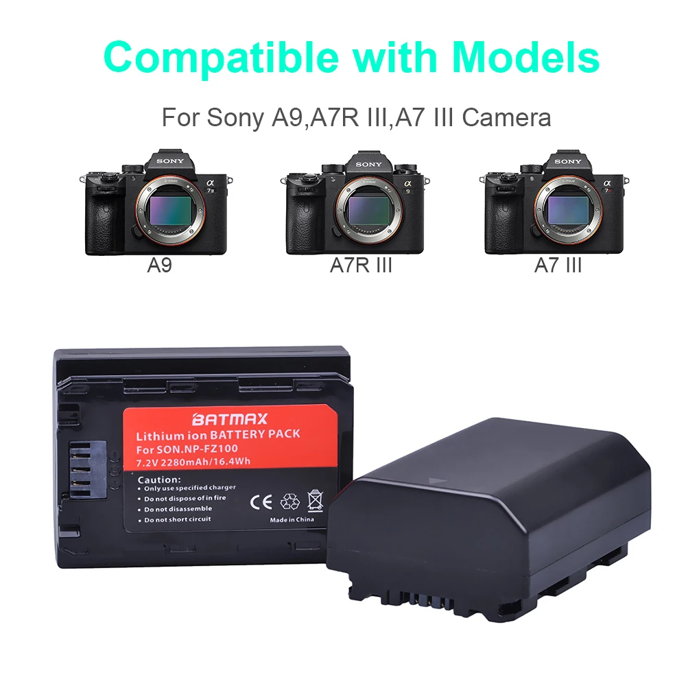 Billig 3 stücke NP FZ100 NP FZ100 NPFZ100 Batterie + NP FZ100 LED Dual Ladegerät für SONY ILCE 9 A7m3 a7r3 A9 7RM3 BC QZ1 Kamera