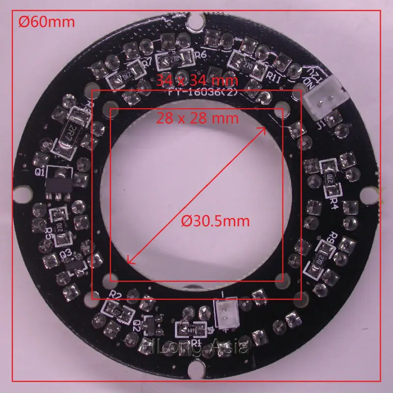 Инфракрасный 36x5 ИК светодиодный щит для камер видеонаблюдения ночного видения(диаметр 60 мм) для Объектива CS