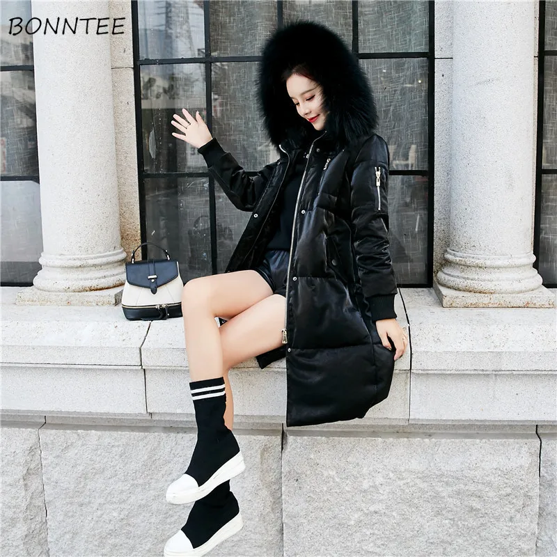 Manteaux Chaud D'hiver Black Doux Poches Parkas À Dames Épaissir Loisirs Capuchon Outwear Élégant Haute blue Manches Femmes green Qualité Pleine nqRzP
