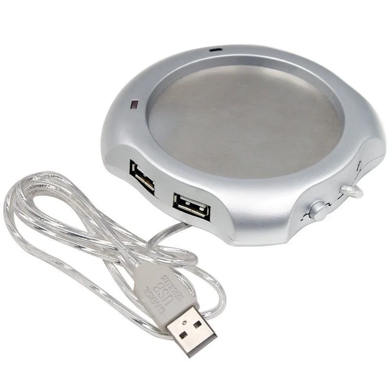New-Wired-Tea-Coffee-Cup-Mug-Warmer-Pad-With-4-Ports-Hub-USB-Gadget