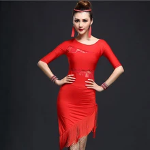 Sexy Latin Dance Dress Women Micro fiber Latin dance dress Salsa Samba Tango BallLatin Dance Dress