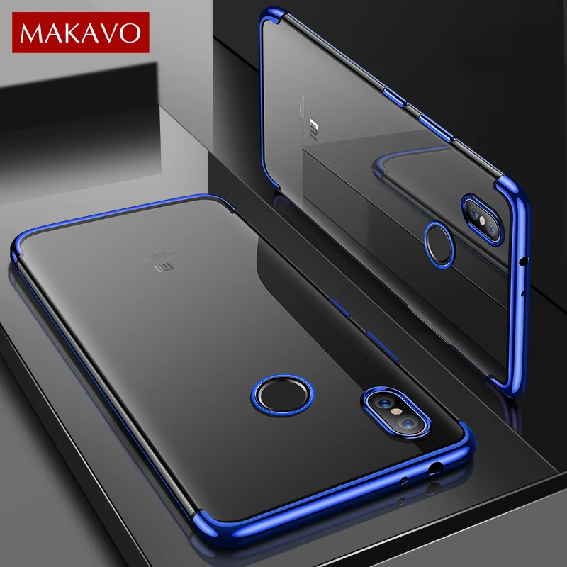 Чехол MAKAVO для Xiaomi Mi Max 3 Max3 роскошный мягкий прозрачный чехол с покрытием чехлы