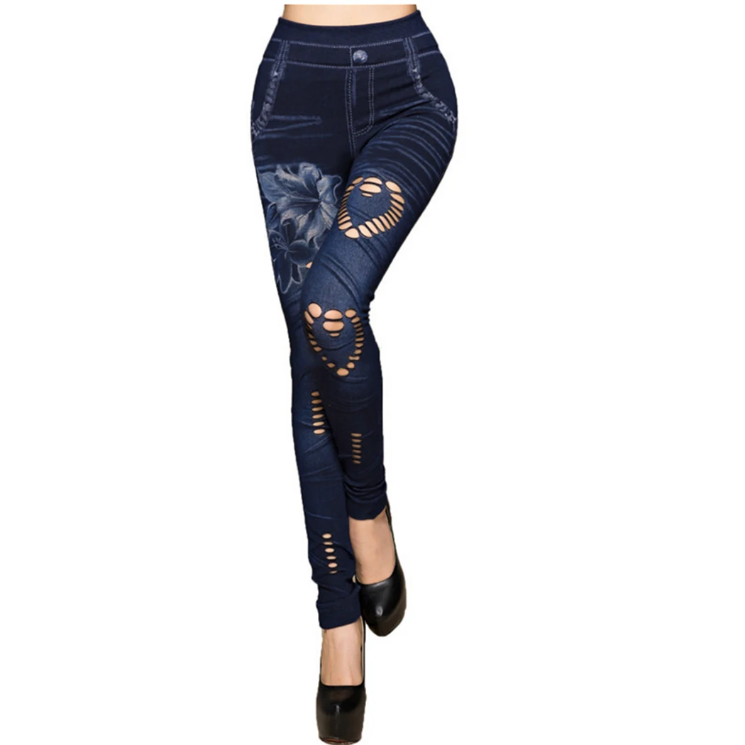 2018 England denim Cotton Pencil Pants women High Waist