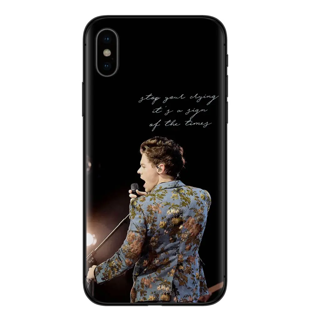 RUIXKJ One Direction Tattoos Harry Styles чехлы для телефонов для iphone 5S SE 6 6S 7 7Plus 8 8 Plus X мягкий черный силиконовый чехол - Цвет: T2487