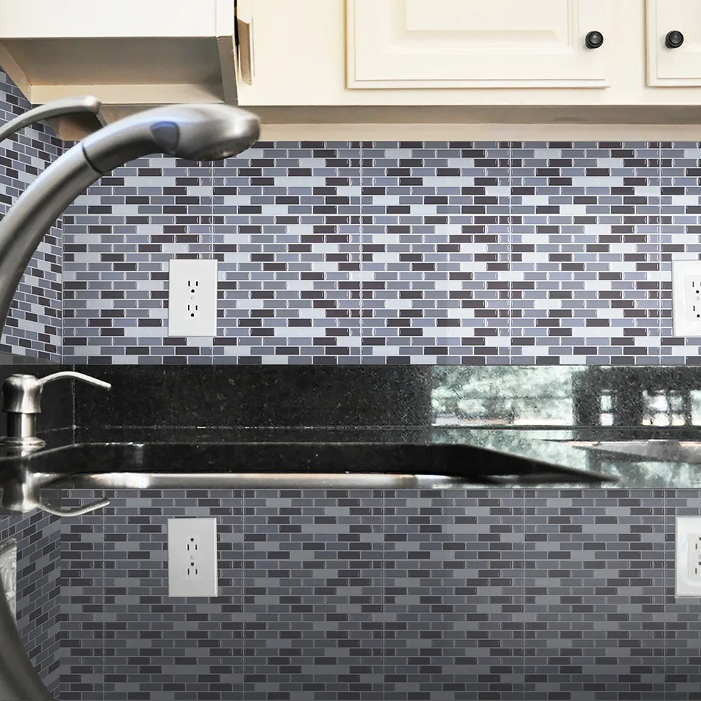 3D New DIY Kitchen Mosaic Tile Wallpaper 3D Wall Stickers Home Decor Waterproof PVC Bathroom Self Adhesive Contact Paper