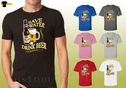 Забавные вечерние рубашки Spring Break Сохранить воды пить пиво унисекс футболки Прохладный Повседневное гордость футболка унисекс новые