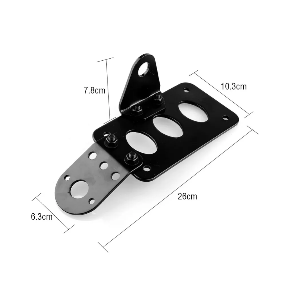 Мотоцикл тормозных задний фонарь номерных знаков Боковое крепление металлический кронштейн черный автомобильные аксессуары