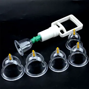 

Thickened 6pcs Can cups chinese vacuum cupping kit pull out a apparatus therapy relax massagers curve suction pumps body massage