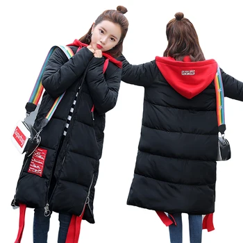 

Winter Down Cotton Jacket 2018 New Fashion Warm Hooded Cotton Coats Casual Plus Size Thicken Women Winter Parkas YP1219