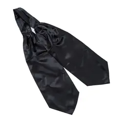 Атласная смокинг свадьбы самостоятельно галстук Аскот галстук для Для мужчин-черный