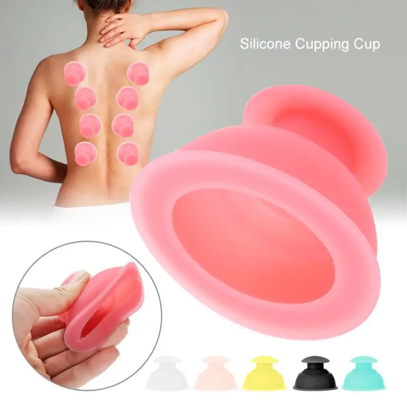 

7 Colors Vacuum Cupping Body Massager Anti Cellulite Silicone Cupping Cups Moisture Absorber Back Neck Body Massage Helper Cups
