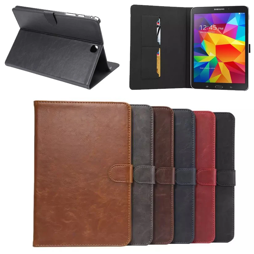 

Luxury Flip Retro Leather Book Cover Case For Samsung Galaxy Tab A 9.7 T550 SM-T555 Stand With Card Holders Sm-T550 Smart Case