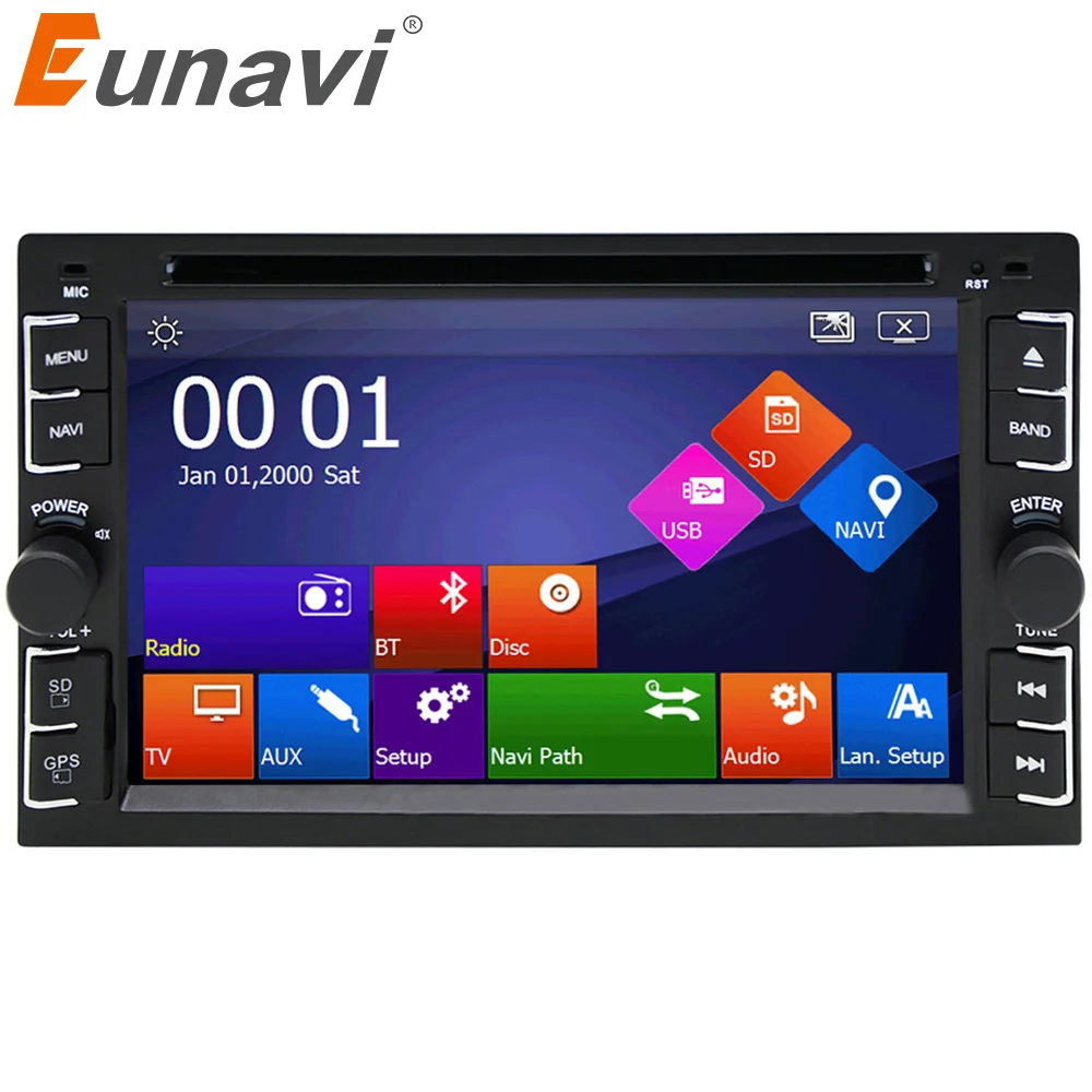 Автомобильный DVD плеер Eunavi GPS Glonass 2 din универсальный для nissan Qashqai x trail juke стерео