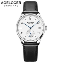 Agelocer Swiss Automatic Fashion Women Watches Luxury Steel Leather Ladies Watch Women Dress Clock Calendar relogio feminino