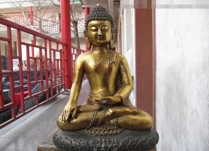 

fast shipping USPS to USA S2833 18" Tibet temple classical Bronze Gild Tathagata Amitabha Sakyamuni Buddha Statue