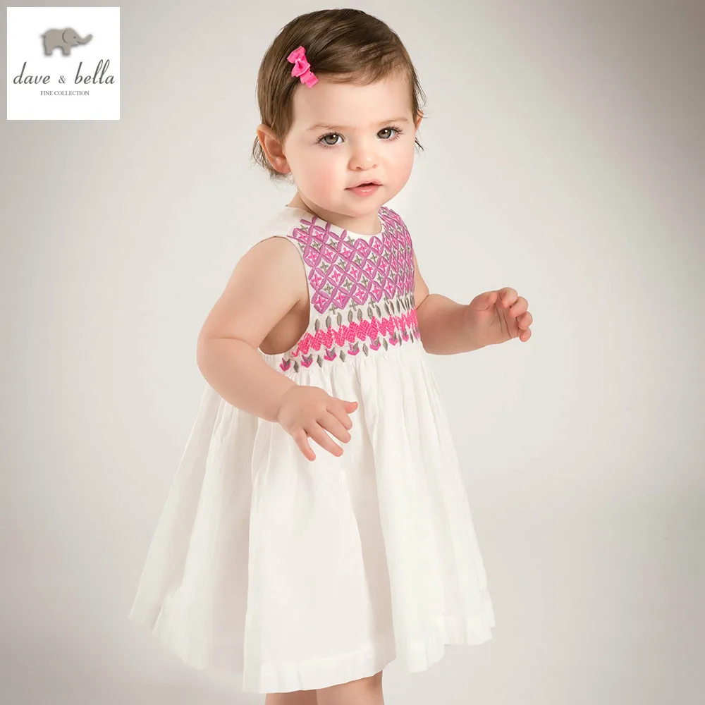 DB5015 dave bella summer baby girl embroidery dress baby wedding birthday clothes girls lolita costume children