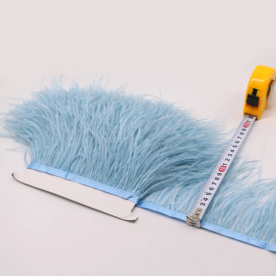 27 light blue ostrich feather fringe 5