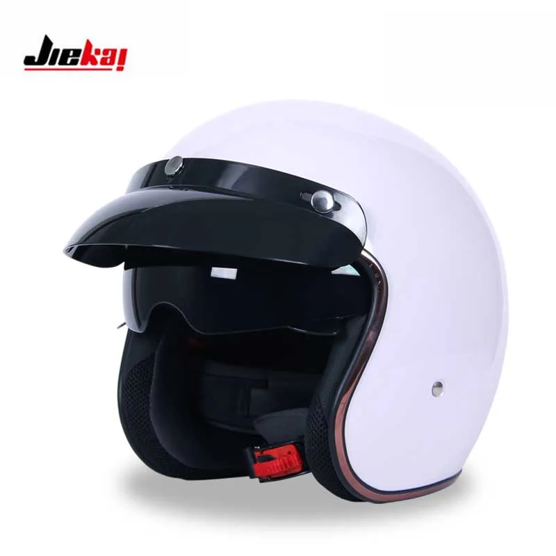 Винтажный мотоциклетный шлем DOT JIEKAI JK510 3/4 мотоциклетные шлемы с открытым лицом