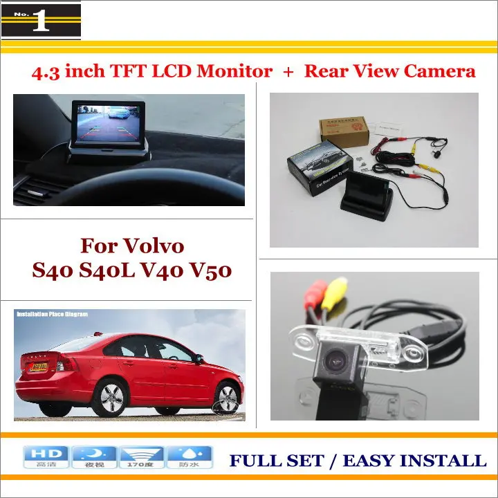 Car Reverse Backup Rear Camera 4 3 TFT LCD Screen Monitor 2 in 1 Rearview Parking
