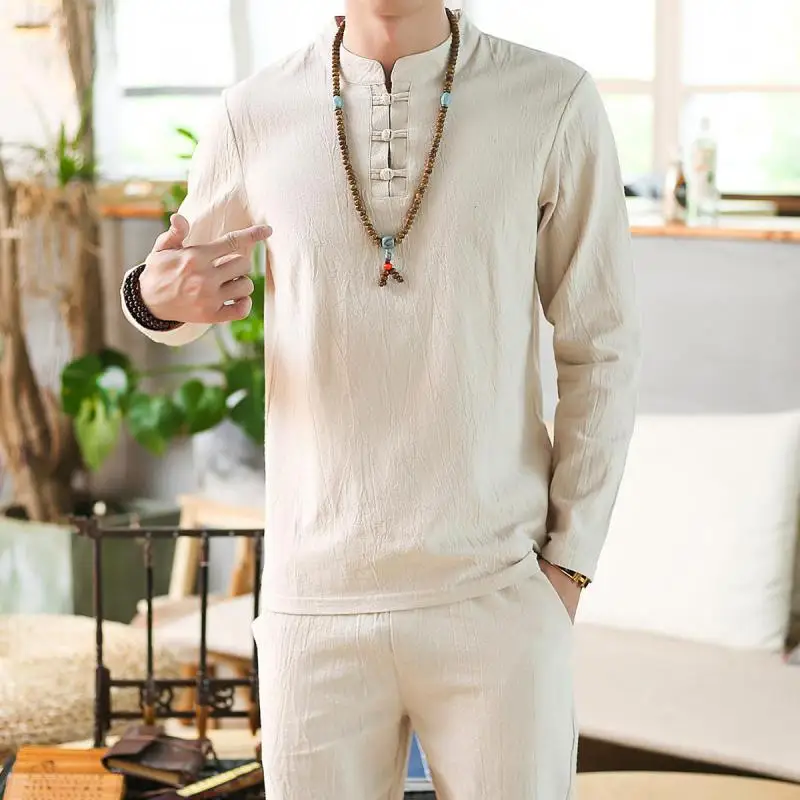 Conjunto de ropa de playa para hombre, conjunto de dos piezas formado por  camiseta de lino y pantalones de chándal, ropa de calle a la moda, 2022|Conjuntos  para hombres| - AliExpress