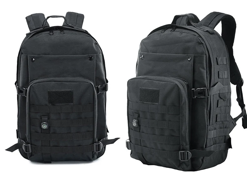 40л тактический военный рюкзак, мужской рюкзак, рюкзак для путешествий, военный рюкзак, походный рюкзак для кемпинга, походов, охоты - Цвет: BLACK