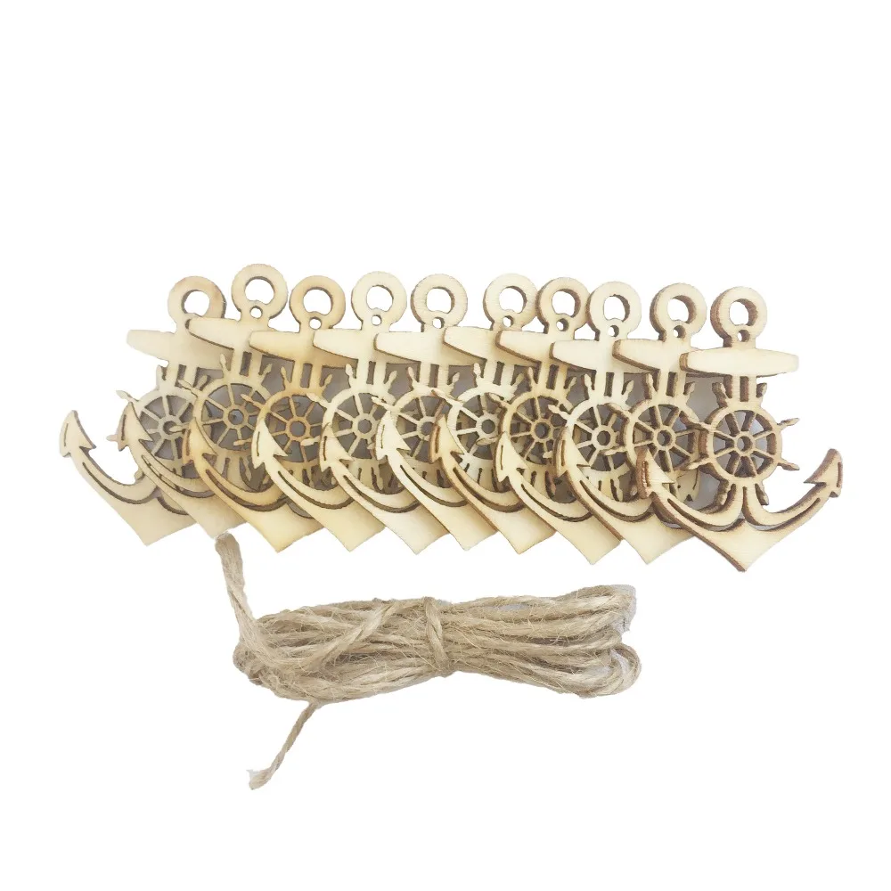 20pcs Mediterranean Nautical Wooden Anchor Wheel Pendants Ornaments Wood Craft Scrapbook Embellishment Party DIY Decorations 20pcs Mediterranean Nautical Wooden Anchor Wheel Pendants Ornaments Wood Craft Scrapbook Embellishment Party DIY Decorations