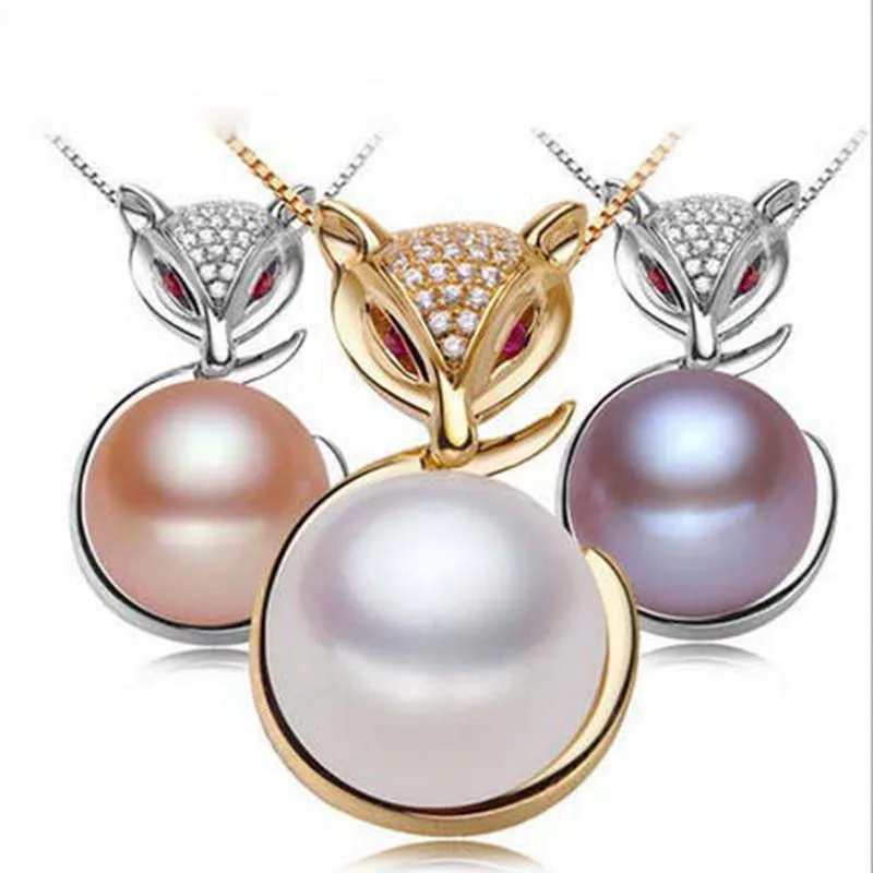 

2018 Fashion Necklace Pendant Pearl Jewelry Fox Shape Natural Pearl Fine Party Jewelry for Women