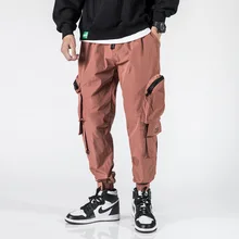 Повседневные военные свободные брюки-карго мешковатые стиль сафари хип-хоп брюки длинные карманы джоггеры брюки уличная