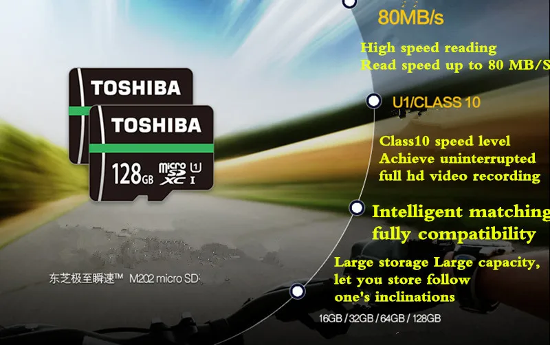TOSHIBA Оригинальный Новый 128 Гб карта памяти Micro SD карты 128 ГБ Class10 TF/SD карты C10 80 МБ/с. MicroSDHC UHS-1