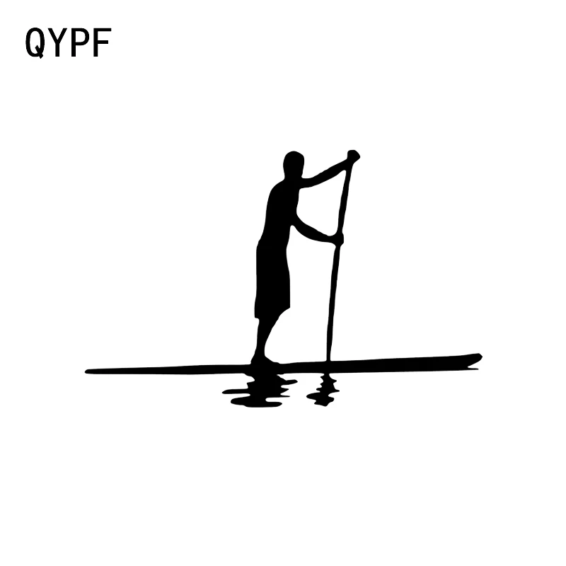 

QYPF 12.5*8.1CM Interesting Outdoors Exploring Paddling Canoe Decor Car Sticker Vinyl Extreme Sport Accessories C16-1169