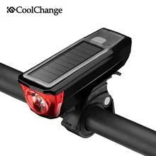 Велосипедные фары новая coolchanger лампа солнечного света для велосипеда водонепроницаемый USB аккумуляторный фонарь Велоспорт Рог Свет Фара Ночная езда