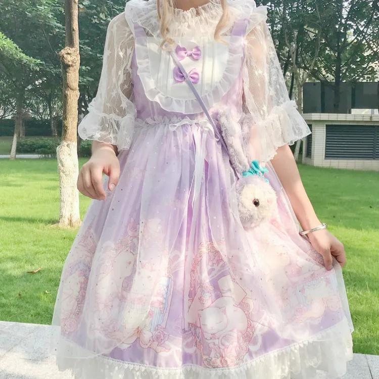 Cosplay&ware Kawaii Clothing Japanese Fashion Lolita Jsk Dress Women Summer Cute Bow Cat Strap Gothic Tea Party Sweet -Zentai shop online HTB1GCKAdUGF3KVjSZFoq6zmpFXaf.jpg