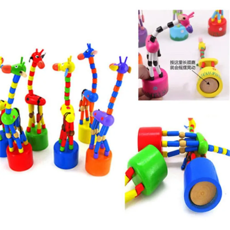 Детская интеллектуальная игрушка Танцующая подставка красочные качалки Жираф деревянные игрушки леверт juguetes de madera для Childern Прямая поставка& xs