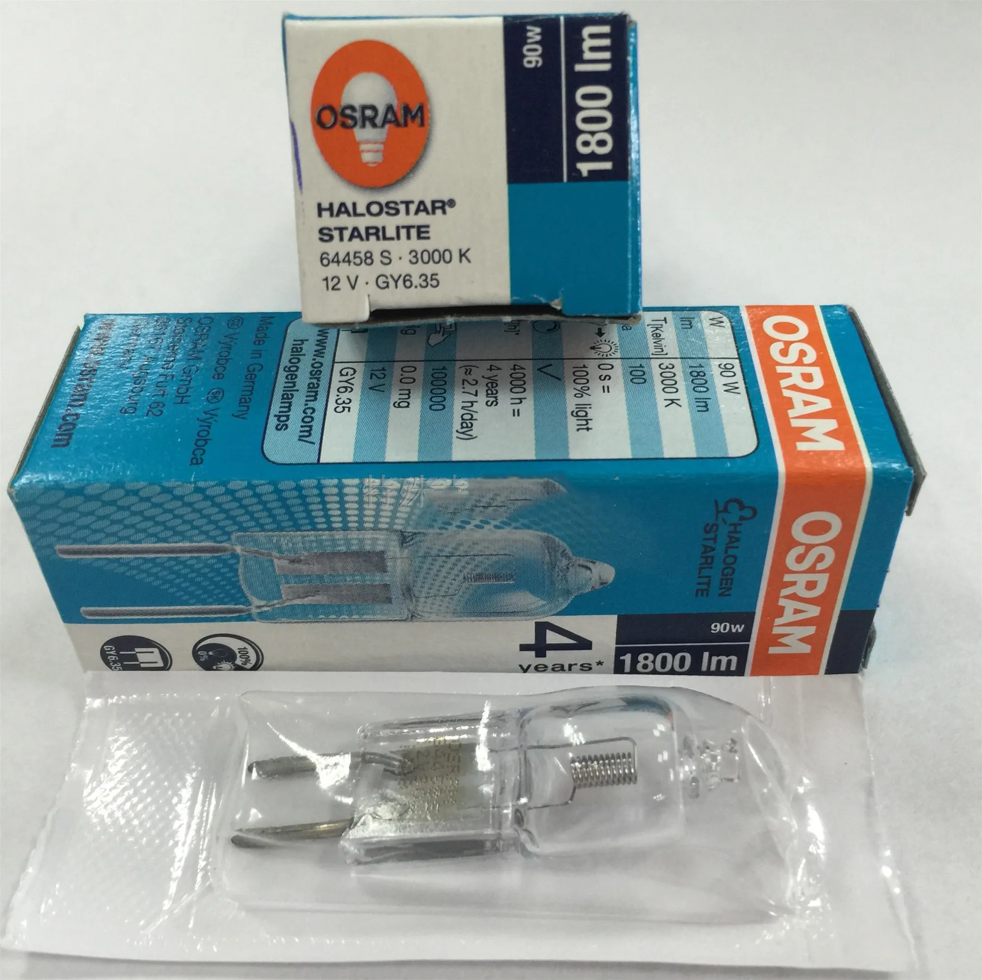

For 1PSC OSRAM 12V90W 64458 S projecotr bulb,64458S 12V 90W GY6.35 3000K halogen lamp,HALOSTAR SUPERSTAR