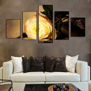 

Fashion Gold Rose Flower Canvas Painting Pictures On The Wall Print Paintings Home Decor Canvas Wall Art Modular Photos No Frame