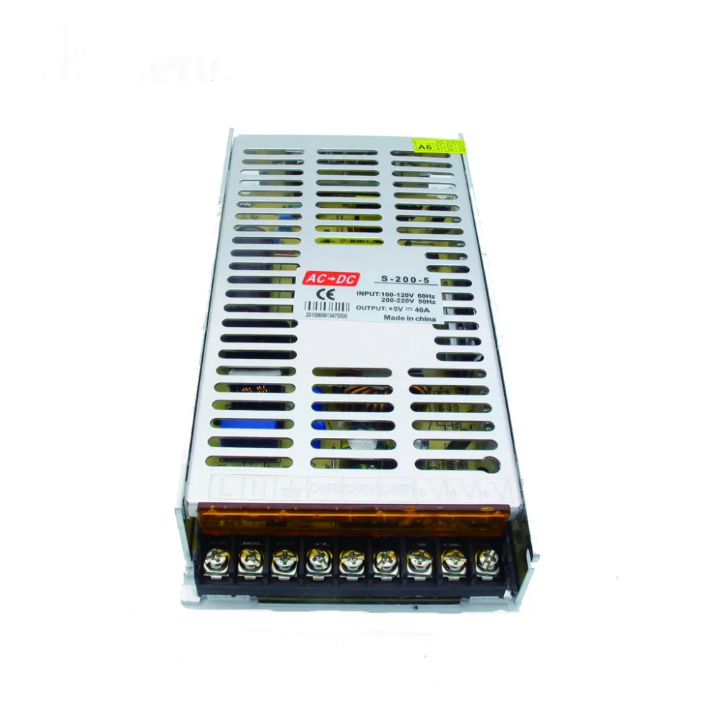 Jiaderui ультра тонкий AC 110V 220V к DC 5V блок питания 40A 200W адаптер для светодиодной ленты