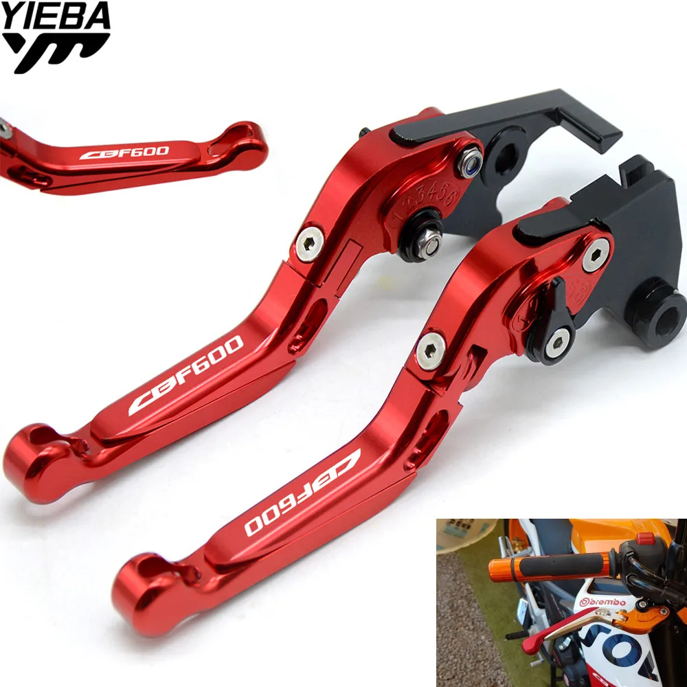 cbf600 LOGO Motorcycle Adjustable Folding Brake Clutch Levers FOR HONDA CBF600 CBF 600 CBF600/SA 2006 2007 2010 2011 2012 2013