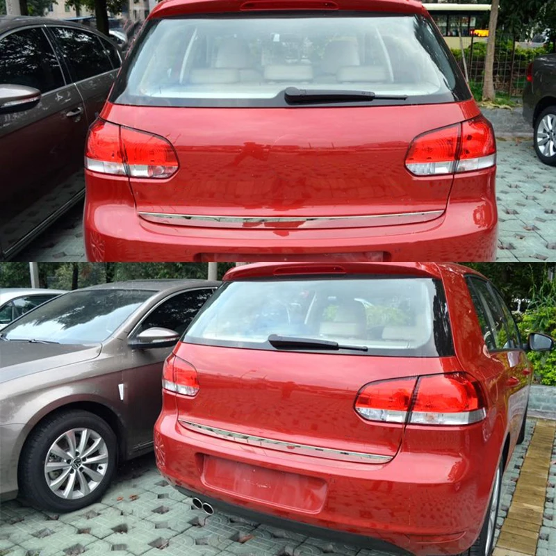 Для VW Golf 6 MK6 люк 2009-2012 хром задний багажник Дверь Крышка батарейного отсека отделка задних фонарей загрузочный люк декоративный молдинг укладки Стикеры