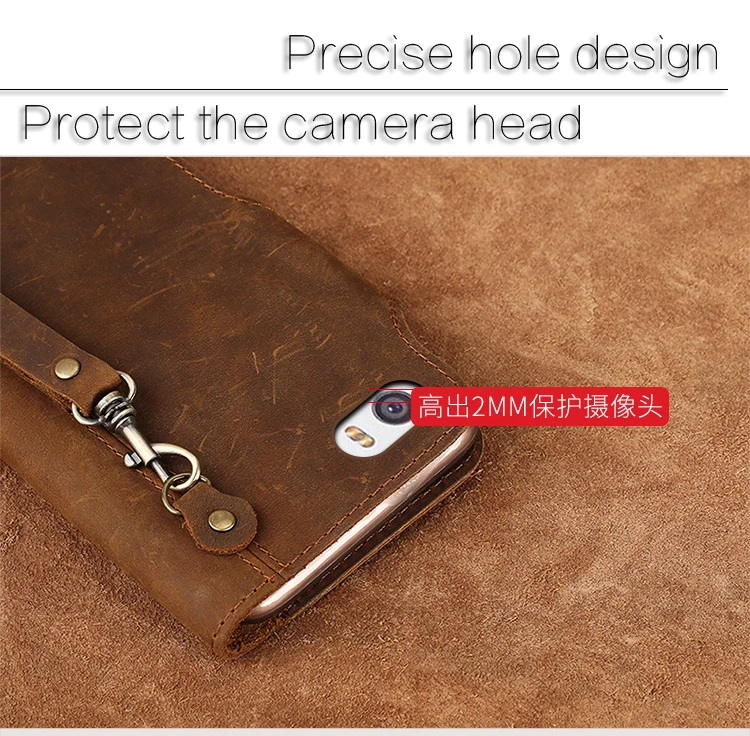 Case do Telefone de Couro Case do Telefone para Huawei Case do Telefone Luxo Couro Genuíno Retro Flip P8lite Artesanal Móvel 8 couro retro flip caso do telefone para