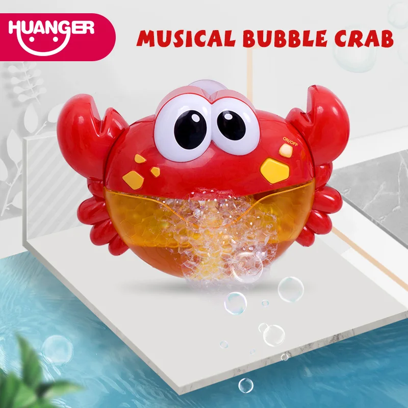 

Outdoor Bubble Frog&Crabs Baby Bath Toy Bubble Maker Swimming Bathtub Soap Machine Toys for Children With Music Water Toy