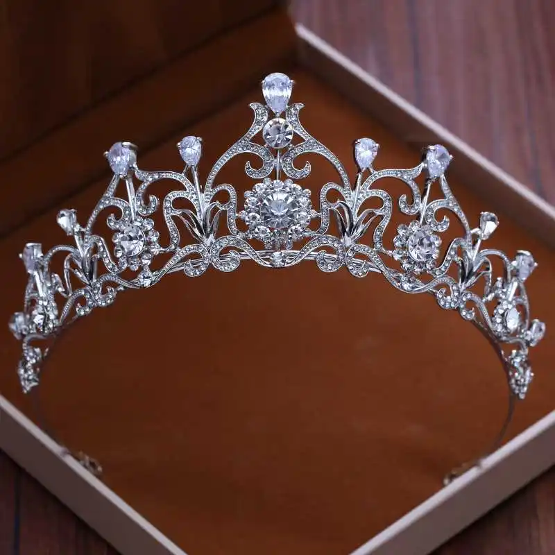 Qualidade novo vestido de noiva coroa tiara tres-pedaco de zircao brincos colar de casamento com acessorios femininos presente