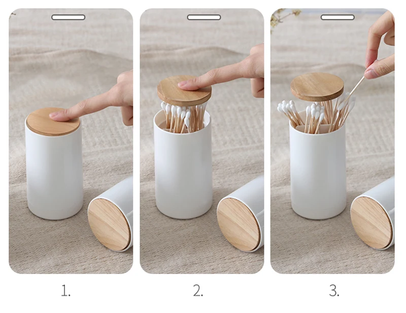 LIYIMENG Pop-up Toothpick Holder Cotton Bud Swabs Dispenser Case Q-tips Holder Storage Organizer Box Table Decoration Kitchen Accessories B6