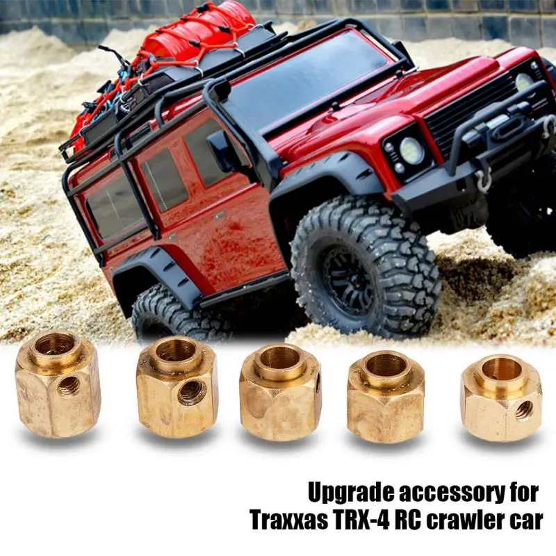 

Brass Hex Wheel Hub Simulation Model Crawler Upgrade Accessory Brass Hex Wheel Hub for Traxxas TRX-4 RC Car