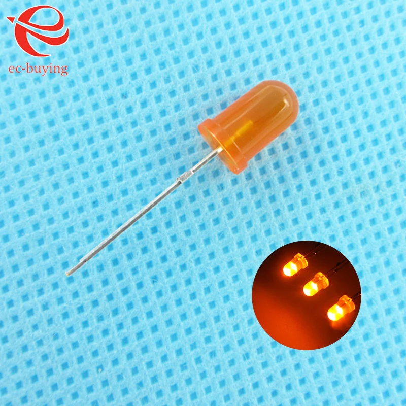 

3mm LED Orange Diffused Round Light-Emitting Diode Lamp Bead DIP Plug-in Through Hole Practice DIY Kit Ultra Bright 100 pcs /lot