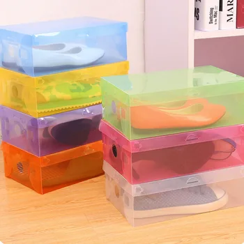

1pcs Plastic Shoe Box Transparent Clear Storage Boxes Foldable Shoes Case Holder Shoes Organizer Cases Boxes