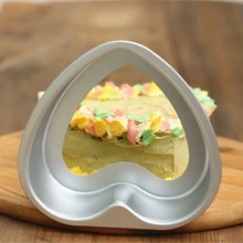 2 шт./лот 3 дюймов прекрасный в форме сердца Алюминий сэндвич в виде тоста, торта сковородка Съемная просторный подол пудинга DIY формы для выпечки Инструменты