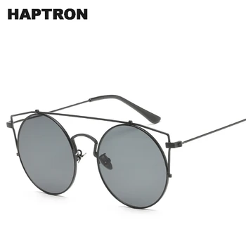 

HAPTRON Luxury Women Sunglasses Brand Designer Vintage Round Sun glasses cat eye Mirror Gradient Glasses gafas de sol mujer