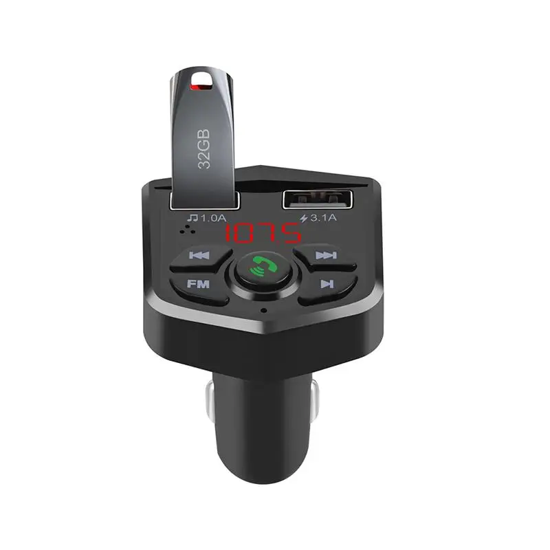 Bluetooth автомобильный комплект громкой связи беспроводной fm-передатчик 3.1A Быстрая зарядка двойной USB зарядное устройство lcd TF карта Автомобильный MP3-плеер