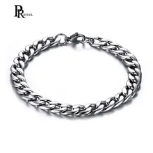 Классический браслет-цепочка из нержавеющей стали для мужчин 17 см 19 см 22 см мужские теплые ювелирные изделия никогда не выцветают