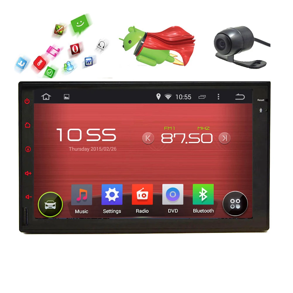 Android 5.1 2din double din Car Radio WiFi 1080P FM GPS Stereo No DVD